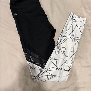 Fabletics Black and White Patterned Leggings